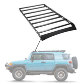 Sherpa - The Fuji Half Height/Single Row Light Aluminum Roof Rack with Crossbars Made for 2007-2014 Toyota FJ Cruiser - Drill Free Rack for Tents; Kayaks; Bikes; Skis Made in the USA