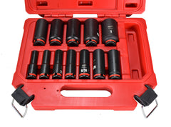 Milwaukee 49-66-7006 SHOCKWAVE 3/8 in. Drive Deep Well 6 Point Impact Socket Set (12-Piece)