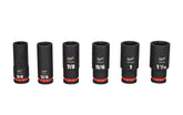 Milwaukee 49-66-7011 SHOCKWAVE 1/2 in. Drive SAE Deep Well Impact Socket Set (12-Piece)