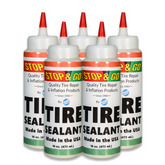 Stop & Go Tire Sealant Premium Flat Preventative Made in The USA (16 oz) 5 Pack - Prevents Flats & Repairs Punctures for Tube or Tubeless Tires on Bikes, ATVs, Cars, and More