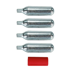 Stop & Go 1090 Motorcycle, ATV, Lawn Mower Tire Inflation Kit with (4 Pack) CO2 Cartridges, Hose and Storage Bag