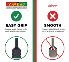 Stop & Go 6000 24 Piece Tubeless Puncture Pilot Tire Repair Kit & Air Compressor for Flats on Motorcycle, Scooter, ATV, UTV, Golf Cart, & Mower (15 Plugs)