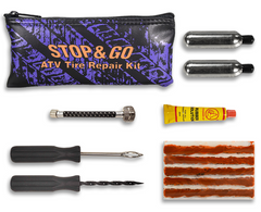 Stop & Go 8065 12 Piece Tubeless Tire Repair Kit with Rope Plugs and CO2 Inflation for Punctures and Flats on ATV, Golf Cart, Mower, & Utility Vehicle (5 Plugs)