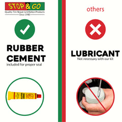 Stop & Go 3002 8 Piece Tubeless Tire Repair Kit with Patches & Rubber Cement for Punctures & Flats on Car, Truck, ATV, UTV, Motorcycle, & Trailer (6 Patches)