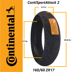 Continental Sport Attack 2 160/60ZR17 Rear Motorcycle Tire with Keychain