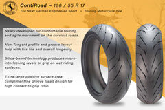 Continental ContiRoad Sport Bike 180/55ZR-17 73W Rear Motorcycle Tire 180/55-17