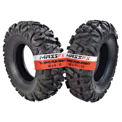 MASSFX 26x9-12 Front Tires for ATV, UTV, & SxS-6-Ply w/ 1/2" Tread Depth (2-pk)