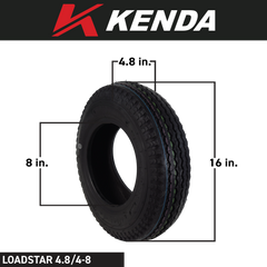 Kenda 22661060 4.80/4.00-8 Load Star 2 Ply Tubeless Trailer Tires 2 Pack