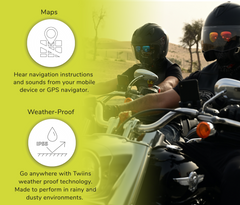 Twiins HF Group Talk Bluetooth Motorcycle Helmet Communication Headset (SB/HF2)