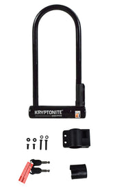 Kryptonite Keeper Bike U-Lock, Anti-Theft Security Bicycle U Lock, Sold Secure Silver, 12mm Steel Shackle with Mounting Bracket and Keys, High Security Lock for Bicycles E-Bike, Scooters, Black