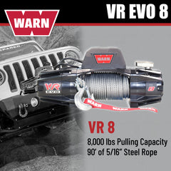 WARN VR EVO 8 Winch, 8,000 lb Capacity, Steel Rope - 103250