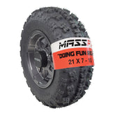 MASSFX 21x7-10 Front Tire & Gun Metal Wheel Kit for ATV, UTV, & SxS - 4-Ply