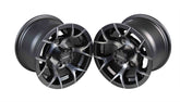 MASSFX 10x7 Golf Cart Rims with 4/101.6 or 4 on 4" Bolt Pattern-Gun Metal Grey-2 pk
