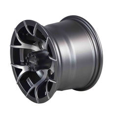 MASSFX 10x7 Golf Cart Rims with 4/101.6 or 4 on 4" Bolt Pattern-Gun Metal Grey-2 pk
