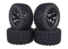 MASSFX SL 20x10-10 F/R Golf Cart Tire, PIT VIPER Black Wheels10x7 4/101.6 4pk