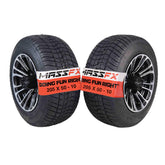 MASSFX SL 205/50-10 Front/Rear Golf Cart Tire, QUAKE Blk Wheel 10x7 4/101.6 2pk