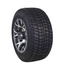 MASSFX SL 205/50-10 F/R Golf Cart Tire, PIT VIPER Grey Wheels 10x7 4/101.6 4pk