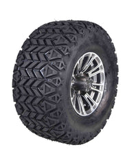 MASSFX SL 22x11-10 Front/Rear Golf Cart Tire, QUAKE Grey Wheel 10x7 4/101.7 2pk