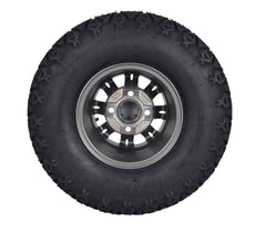 MASSFX SL 22x11-10 Front/Rear Golf Cart Tire, QUAKE Grey Wheel 10x7 4/101.7 2pk