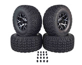 MASSFX SL 22x11-10 F/R Golf Cart, VIPER 4 Blk Wheels 10x7 4/101.6 & 16 Blk Lugs