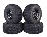 MASSFX SL 22x11-10 Front/Rear Golf Cart Tire, VIPER Blk Wheel 10x7 4/101.7 4pk