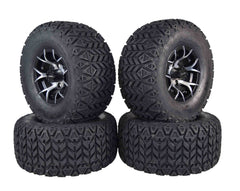 MASSFX SL 22x11-10 Front/Rear Golf Cart Tire, VIPER Blk Wheel 10x7 4/101.7 4pk