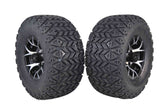 MASSFX SL 22x11-10 Front/Rear Golf Cart Tire, VIPER Blk Wheel 10x7 4/101.7 2pk