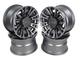 MASSFX Gunmetal 12x7 4/156 QUAKE RZR Wheel Gun Metal Grey 4 Pack Rims