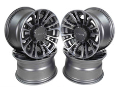 MASSFX Gunmetal 12x7 4/156 QUAKE RZR Wheel Gun Metal Grey 4 Pack Rims