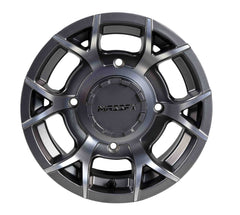MASSFX Gunmetal 12x7 4/156 Pit Viper RZR Wheel Gun Metal Grey Rim 4-Pack