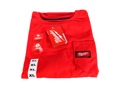 Milwaukee 601R-XL Mens X-Large Red Heavy Duty Cotton/Polyester Short-Sleeve Pocket T-Shirt