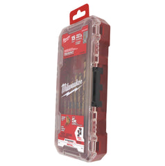 Milwaukee 48-89-4670 15-Piece Titanium-Coated Impact-Ready Drill Bit Set – Durable Alloy Steel Construction with Long-Life Cutting Edges, Precision Tips, and Carrying Case