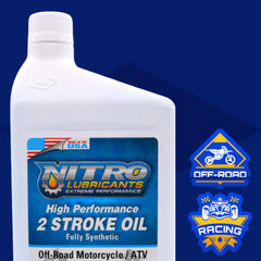 Nitro Lubricants 2 Stroke Engine Oil – Semi-Synthetic, High Performance Formula for Motorcycles and ATVs – Racing and Off-Road Use – Advanced Additive Technology – 1 Quart – Made in USA (10-Pack)