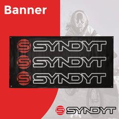 Syndyt Banner (Black) - 3x5 ft Vinyl Banner with 5 Grommets, Durable Indoor/Outdoor Sign for Events and Decorations