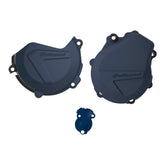 Polisport Clutch and Ignition Cover Protector Kit (Blue)- Compatible with Husqvarna FE 450/501 (2017-2022)