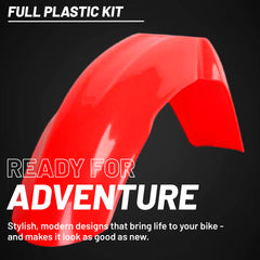 Polisport Motocross (MX) Replica Plastic Kit for Honda CR 125R/250R (2002-03) Dirt Bike – OEM Quality, Durable, Flexible & Perfect Fit – Red/White