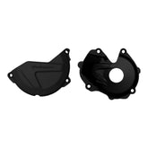 Polisport Clutch and Ignition Cover Protector Kit (Black) - Compatible with Kawasaki KX 450F (2016-2018)