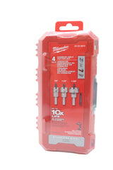 Milwaukee ONE-Piece Carbide Hole Cutter Set 4PC – 7/8", 1-1/8", 1-3/8", 1-3/4" – Up to 5X Life & 50% Faster Cuts in Stainless Steel & Metal - Includes Carrying Case