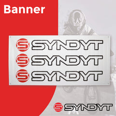 Syndyt Banner (White) - 3x5 ft Vinyl Banner with 5 Grommets, Durable Indoor/Outdoor Sign for Events and Decorations