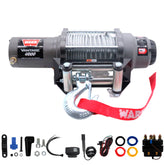 WARN Vantage 4000 12V DC Electric Winch for ATV UTV Side-by-Side - 4000 lb Pull Capacity, 55 Ft 7/32" Steel Wire Rope, Roller Fairlead, Fully Sealed, 3-Stage Planetary, Wired Remote (108214)