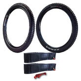 Kenda Nevegal 2 EMC K1211E 27.5x2.80 and 27.5x2.60 Mountain Bike Tires E-Bike Ready (ECE-R75) for Enduro/Trail + Airolution 27.5x2.40-2.80 Tubes + Keychain (2 Pack)