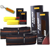 Pirelli P ZERO Race TLR Classic 28-622(700x28c) & SmarTUBE 25/28-622 700C Road Bike Tire & Tube Set-Lightweight, Bicycle Tire & Tube Set for Road Racing-Tan Sidewall, SmartEVO Compound w/Keychain(2Pk)