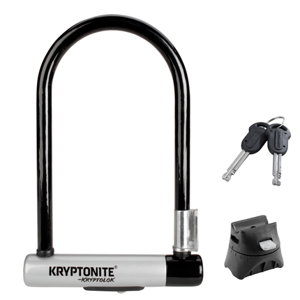 Kryptonite Kryptolok ATB U-Lock,  12.7mm hardened performance steel shackle, Double deadbolt design, 2 Stainless Steel Keys, Lightweight 3.2 lbs, High Security for E-Bikes, Mountain Bikes, & Scooters