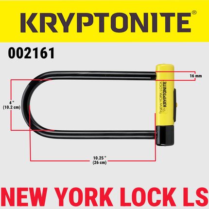 Kryptonite New York Long Shackle Bike U-Lock + Kryptonite Stronghold Anchor Bundle, Heavy Duty Anti-Theft Security Bicycle Lock, 16mm Long Shackle with Keys, Permanent Locking Point for Bikes