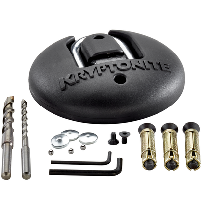 Kryptonite New York Long Shackle Bike U-Lock + Kryptonite Stronghold Anchor Bundle, Heavy Duty Anti-Theft Security Bicycle Lock, 16mm Long Shackle with Keys, Permanent Locking Point for Bikes
