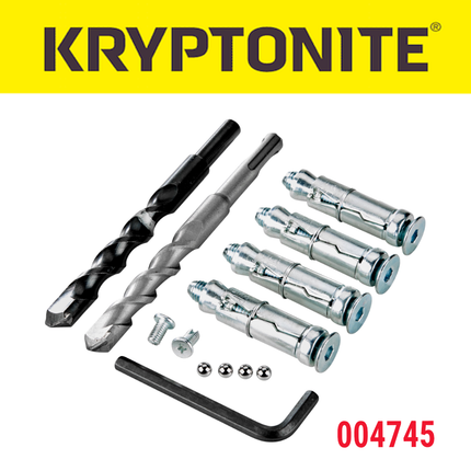 Kryptonite Evo. Ground Anchor + Heavy Duty Steel Ground Anchor Fixing Kit
