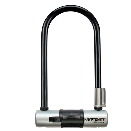 Kryptonite 005797 KryptoLok Combo U-Lock 12.7mm Hardened Steel Bicycle Lock with 4-Digit Resettable Combination, Double Deadbolt Security, FlexFrame Bracket, 4 x 9 Inch, Vinyl Coating, Black