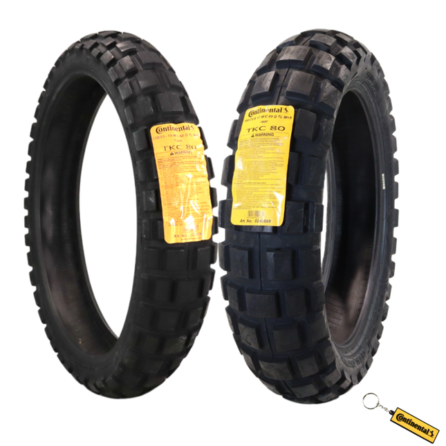 Continental TKC 80 120/70-19 60Q TL Twinduro M+S Front Motorcycle Tire, Dual Sport Adventure Tire, Tubeless Blackwall, On/Off-Road, Open block tread design, Mud and Snow Rating