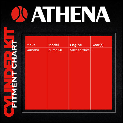 Athena 070100 Big Bore Cylinder Kit with Head (47.6mm, 70cc) - 10mm Pin Domed Head Piston Performance Upgrade, Converts 50cc to 70cc, Compatible with Yamaha Zuma 50 & Minarelli Vertical