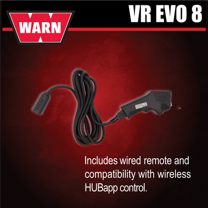 WARN VR EVO 8 Standard Duty Electric Winch for  2-door Jeeps and SUVs, 12V DC, 8,000 lb Line Pull, 90 ft Steel Cable with Roller Fairlead, IP68 Waterproof, Includes "H" shaped hyperlink shackle